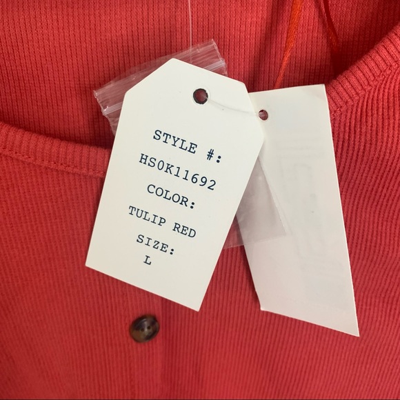 HIPPIE ROSE Tulip Red Americana Knit Crop Top Large - Picture 10 of 14